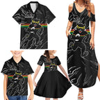 Personalized Penrith Panthers Family Matching Summer Maxi Dress and Hawaiian Shirt Dynamic Lightning Mascot Rugby Australia