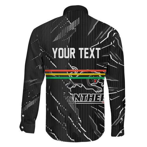 Personalized Penrith Panthers Family Matching Summer Maxi Dress and Hawaiian Shirt Dynamic Lightning Mascot Rugby Australia