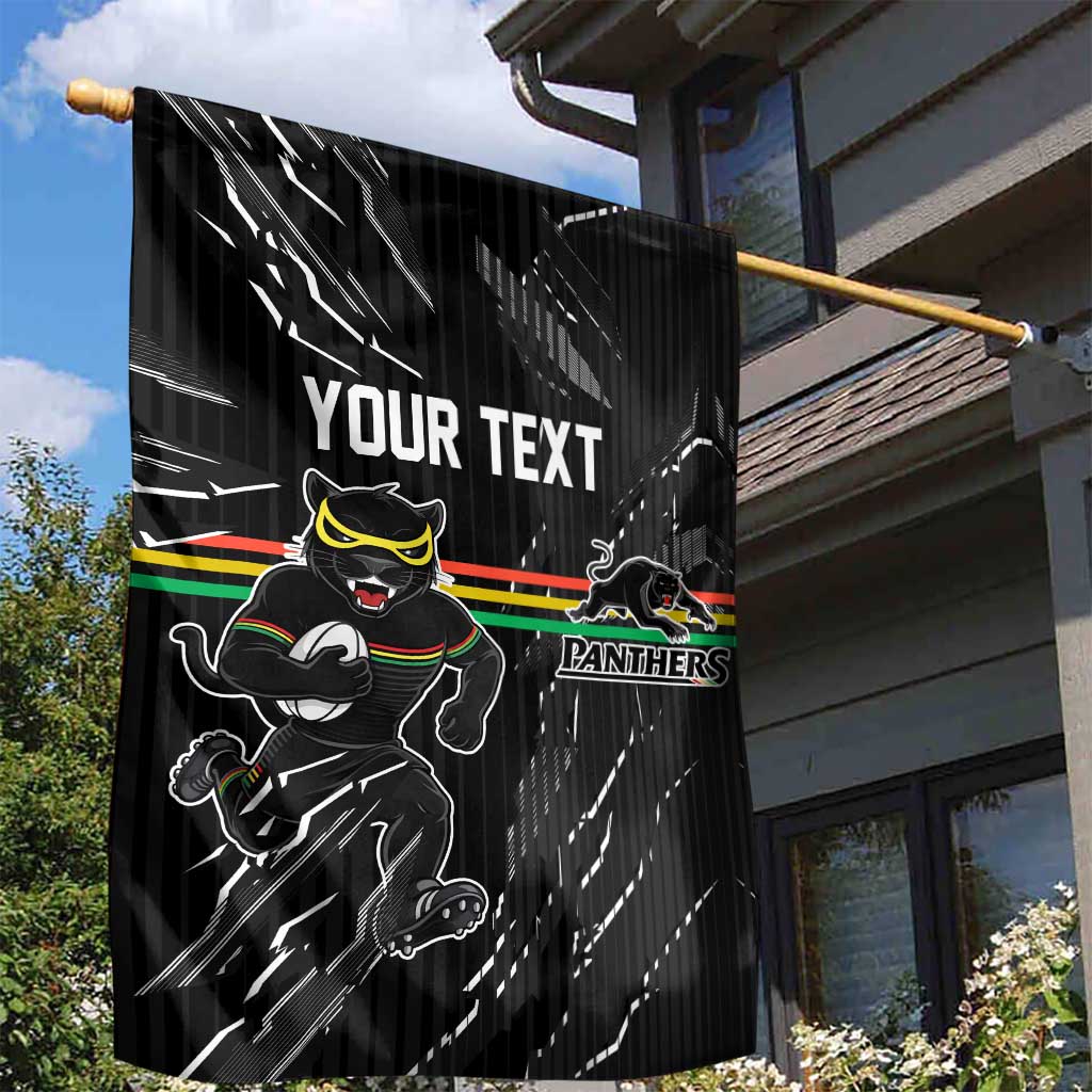 Personalized Penrith Panthers Garden Flag Dynamic Lightning Mascot Rugby Australia