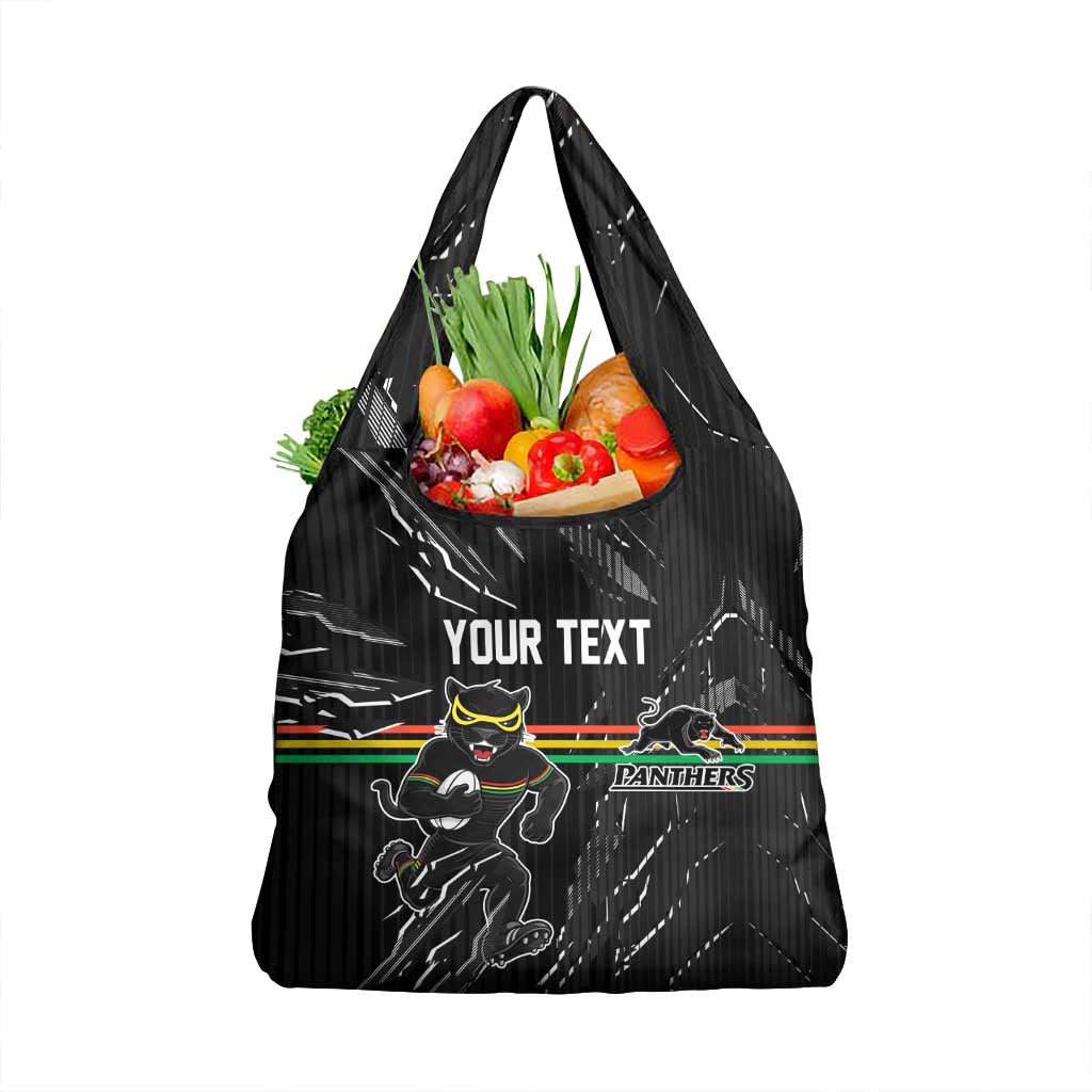 Personalized Penrith Panthers Grocery Bag Dynamic Lightning Mascot Rugby Australia