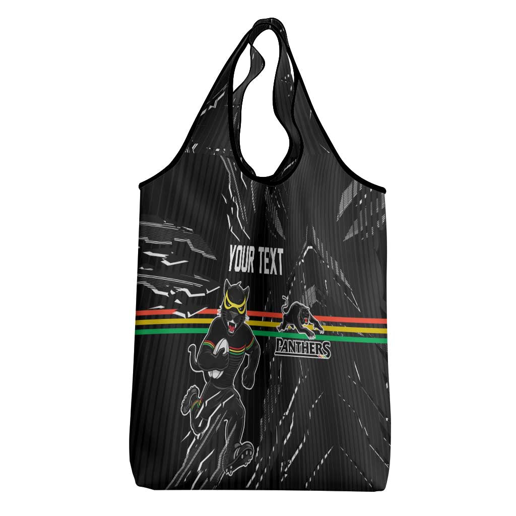 Personalized Penrith Panthers Grocery Bag Dynamic Lightning Mascot Rugby Australia