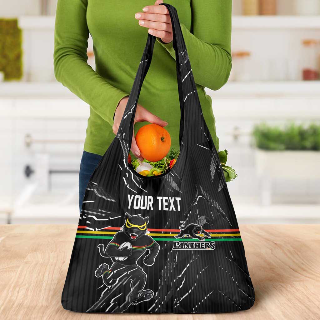 Personalized Penrith Panthers Grocery Bag Dynamic Lightning Mascot Rugby Australia