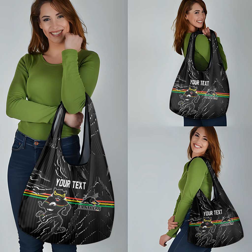 Personalized Penrith Panthers Grocery Bag Dynamic Lightning Mascot Rugby Australia