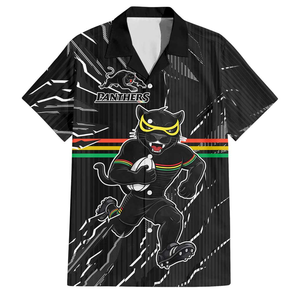 Personalized Penrith Panthers Hawaiian Shirt Dynamic Lightning Mascot Rugby Australia