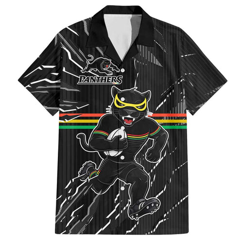 Personalized Penrith Panthers Hawaiian Shirt Dynamic Lightning Mascot Rugby Australia