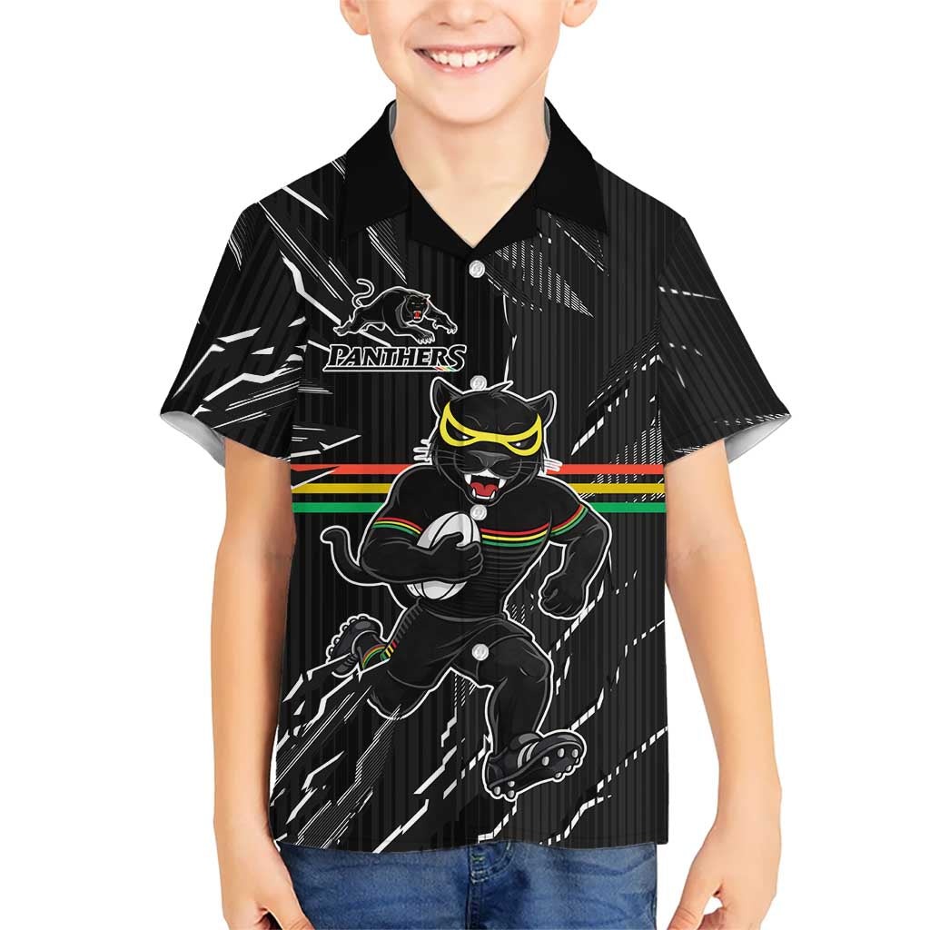 Personalized Penrith Panthers Hawaiian Shirt Dynamic Lightning Mascot Rugby Australia