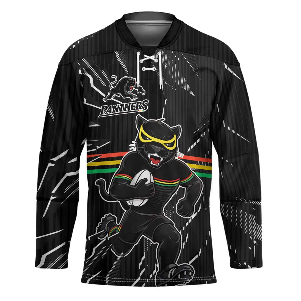 Personalized Penrith Panthers Hockey Jersey Dynamic Lightning Mascot Rugby Australia