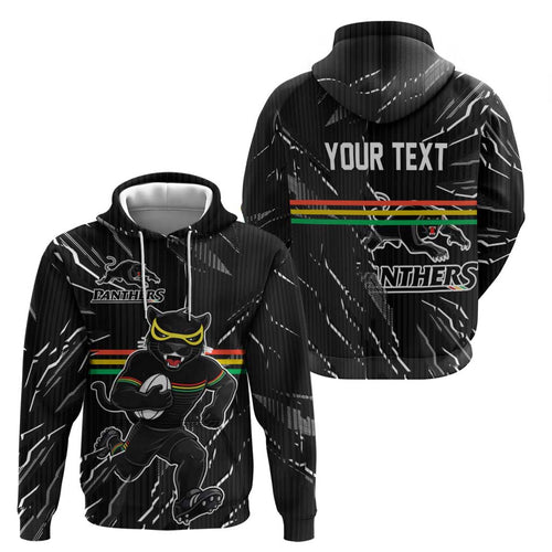 Personalized Penrith Panthers Hoodie Dynamic Lightning Mascot Rugby Australia