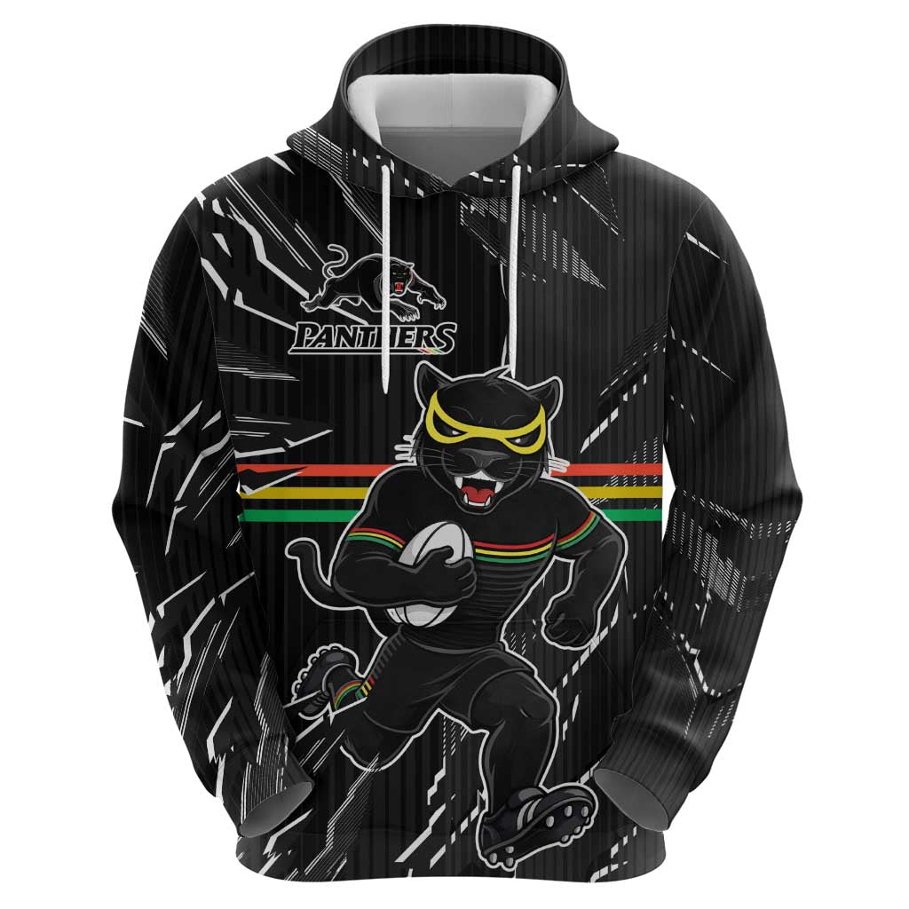Personalized Penrith Panthers Hoodie Dynamic Lightning Mascot Rugby Australia