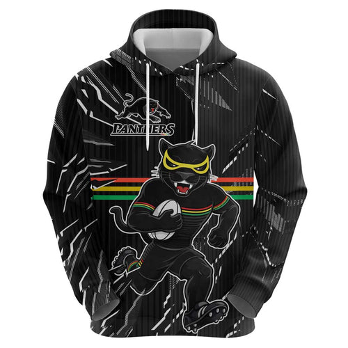 Personalized Penrith Panthers Hoodie Dynamic Lightning Mascot Rugby Australia