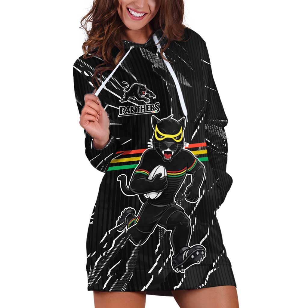 Personalized Penrith Panthers Hoodie Dress Dynamic Lightning Mascot Rugby Australia