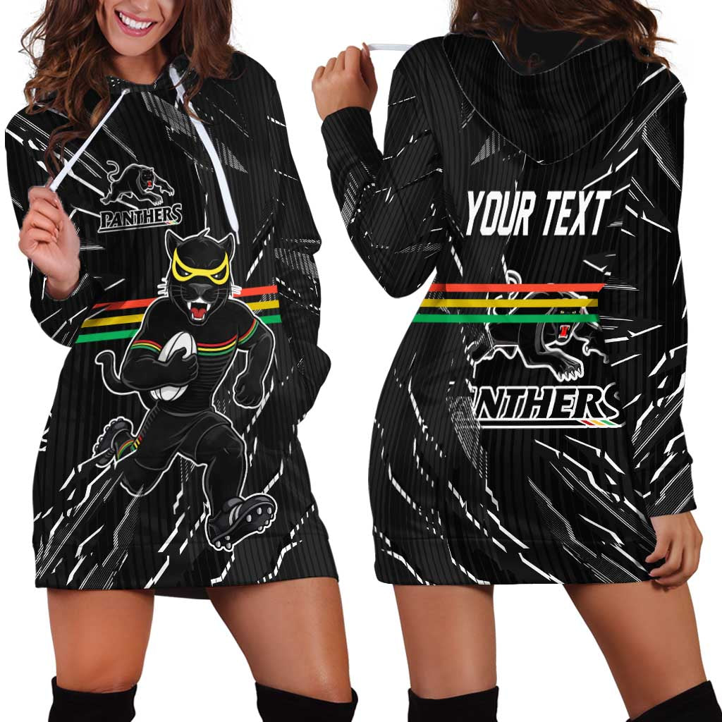 Personalized Penrith Panthers Hoodie Dress Dynamic Lightning Mascot Rugby Australia