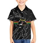 Personalized Penrith Panthers Kid Hawaiian Shirt Dynamic Lightning Mascot Rugby Australia