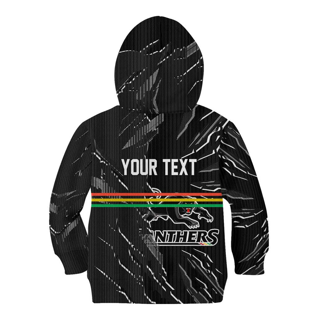 Personalized Penrith Panthers Kid Hoodie Dynamic Lightning Mascot Rugby Australia