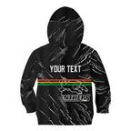 Personalized Penrith Panthers Kid Hoodie Dynamic Lightning Mascot Rugby Australia