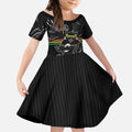 Personalized Penrith Panthers Kid Short Sleeve Dress Dynamic Lightning Mascot Rugby Australia