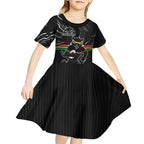 Personalized Penrith Panthers Kid Short Sleeve Dress Dynamic Lightning Mascot Rugby Australia
