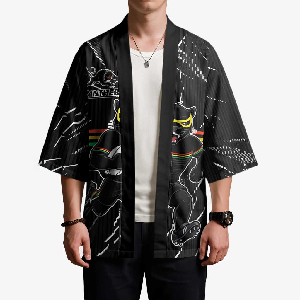 Personalized Penrith Panthers Kimono Dynamic Lightning Mascot Rugby Australia
