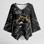 Personalized Penrith Panthers Kimono Sleeve Blouse Dynamic Lightning Mascot Rugby Australia