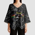 Personalized Penrith Panthers Kimono Sleeve Blouse Dynamic Lightning Mascot Rugby Australia