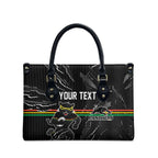 Personalized Penrith Panthers Leather Bag Dynamic Lightning Mascot Rugby Australia
