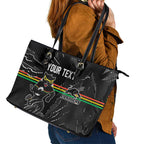 Personalized Penrith Panthers Leather Tote Bag Dynamic Lightning Mascot Rugby Australia