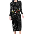Personalized Penrith Panthers Long Sleeve Bodycon Dress Dynamic Lightning Mascot Rugby Australia