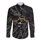 Personalized Penrith Panthers Long Sleeve Button Shirt Dynamic Lightning Mascot Rugby Australia