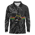Personalized Penrith Panthers Long Sleeve Polo Shirt Dynamic Lightning Mascot Rugby Australia