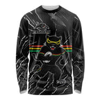 Personalized Penrith Panthers Long Sleeve Shirt Dynamic Lightning Mascot Rugby Australia