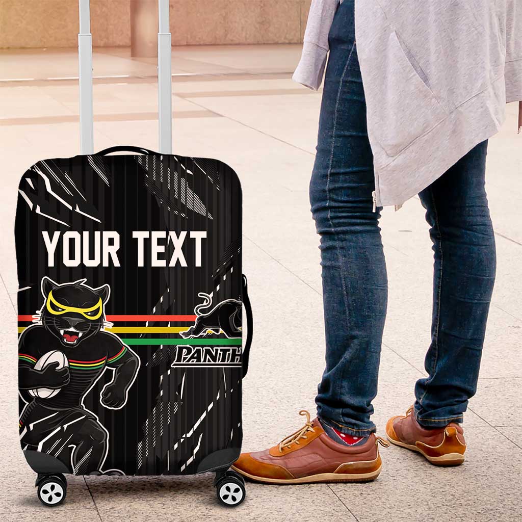 Personalized Penrith Panthers Luggage Cover Dynamic Lightning Mascot Rugby Australia