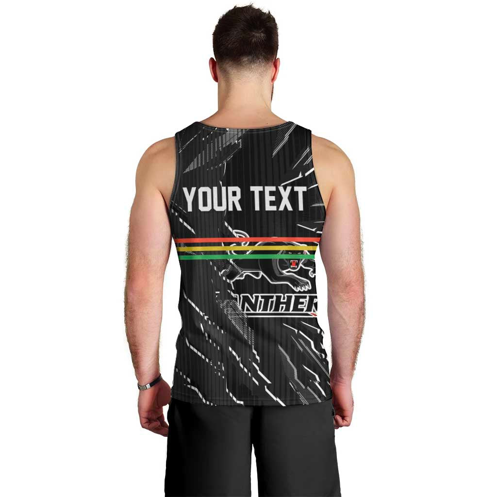 Personalized Penrith Panthers Men Tank Top Dynamic Lightning Mascot Rugby Australia
