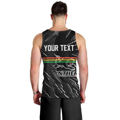 Personalized Penrith Panthers Men Tank Top Dynamic Lightning Mascot Rugby Australia