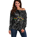 Personalized Penrith Panthers Off Shoulder Sweater Dynamic Lightning Mascot Rugby Australia