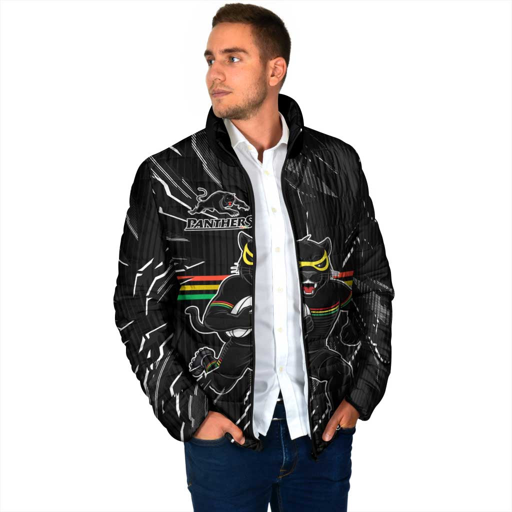 Personalized Penrith Panthers Padded Jacket Dynamic Lightning Mascot Rugby Australia