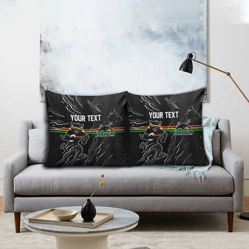 Personalized Penrith Panthers Pillow Cover Dynamic Lightning Mascot Rugby Australia