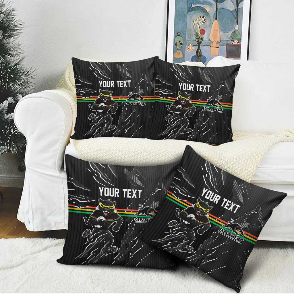 Personalized Penrith Panthers Pillow Cover Dynamic Lightning Mascot Rugby Australia