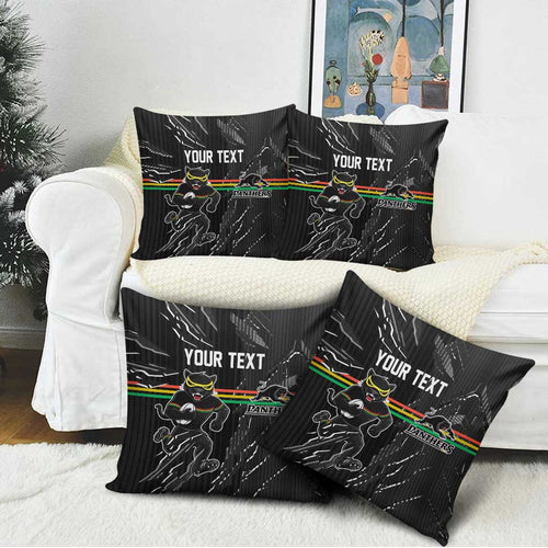 Personalized Penrith Panthers Pillow Cover Dynamic Lightning Mascot Rugby Australia