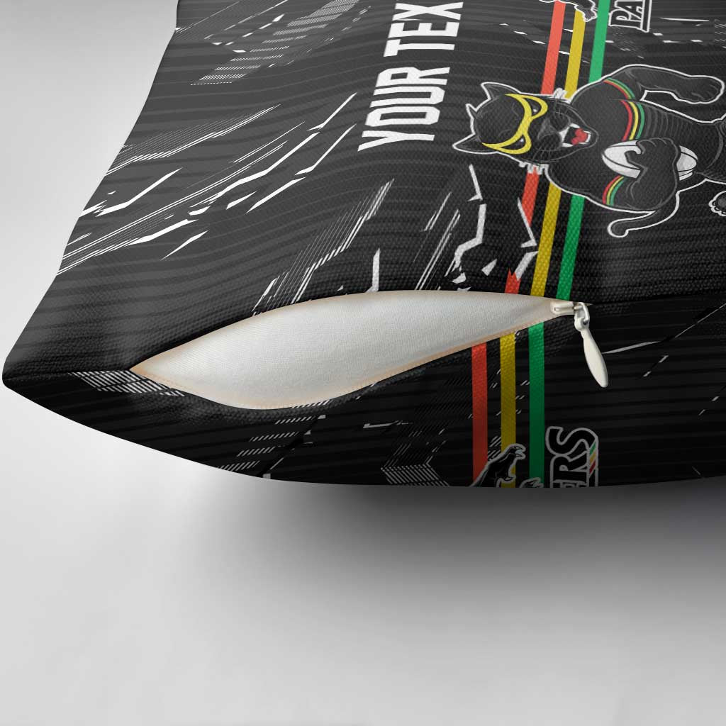 Personalized Penrith Panthers Pillow Cover Dynamic Lightning Mascot Rugby Australia