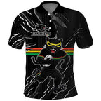 Personalized Penrith Panthers Polo Shirt Dynamic Lightning Mascot Rugby Australia