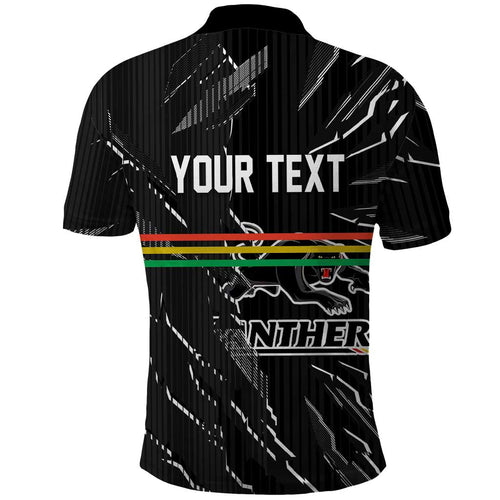 Personalized Penrith Panthers Polo Shirt Dynamic Lightning Mascot Rugby Australia