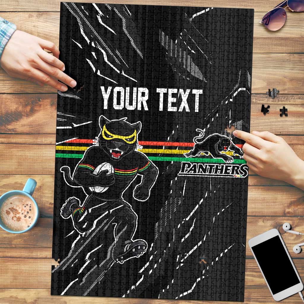 Personalized Penrith Panthers Puzzle Dynamic Lightning Mascot Rugby Australia