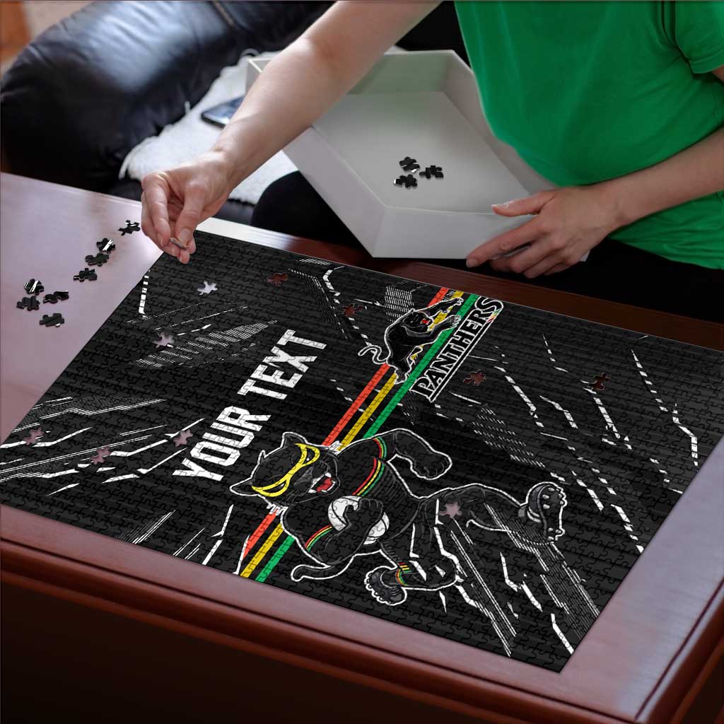 Personalized Penrith Panthers Puzzle Dynamic Lightning Mascot Rugby Australia