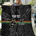 Personalized Penrith Panthers Quilt Dynamic Lightning Mascot Rugby Australia