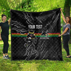 Personalized Penrith Panthers Quilt Dynamic Lightning Mascot Rugby Australia