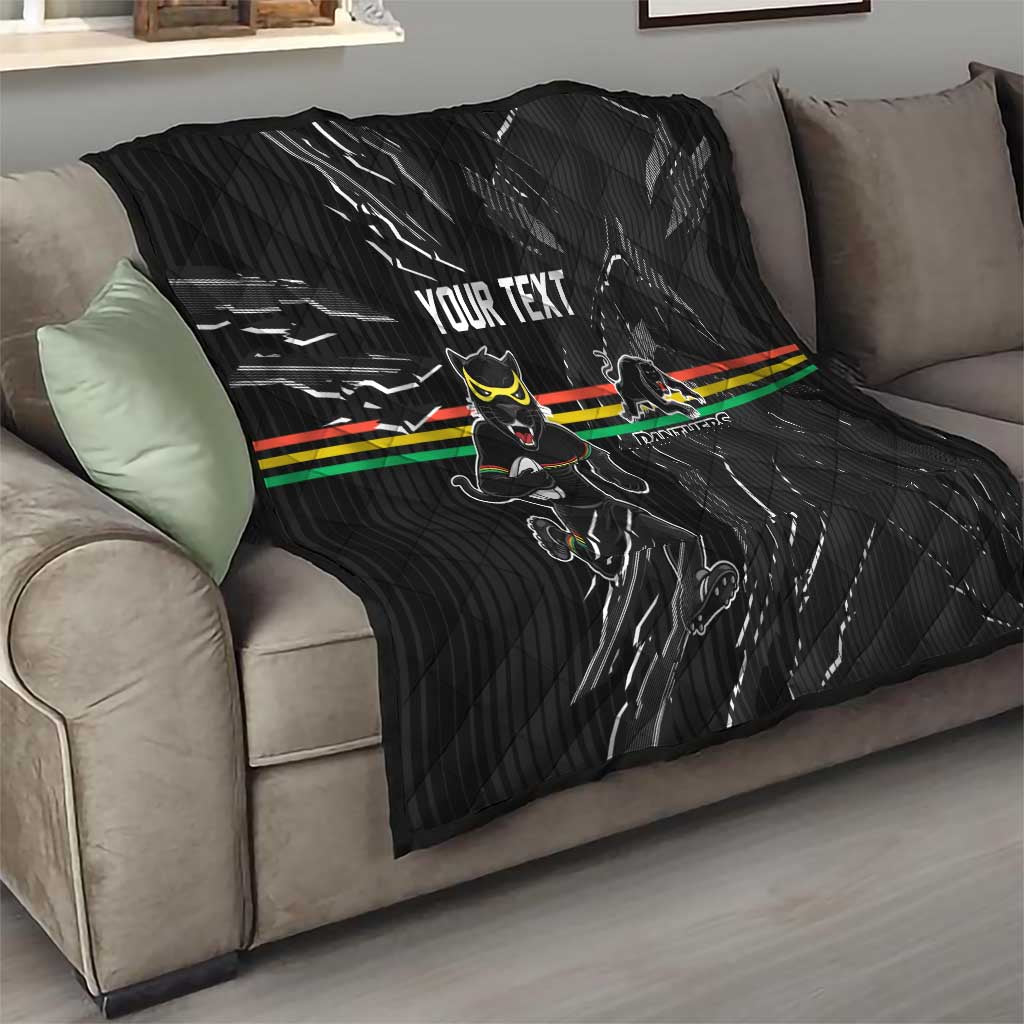 Personalized Penrith Panthers Quilt Dynamic Lightning Mascot Rugby Australia