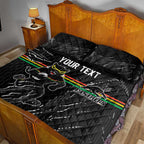 Personalized Penrith Panthers Quilt Bed Set Dynamic Lightning Mascot Rugby Australia