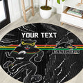 Personalized Penrith Panthers Round Carpet Dynamic Lightning Mascot Rugby Australia