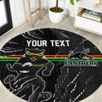 Personalized Penrith Panthers Round Carpet Dynamic Lightning Mascot Rugby Australia