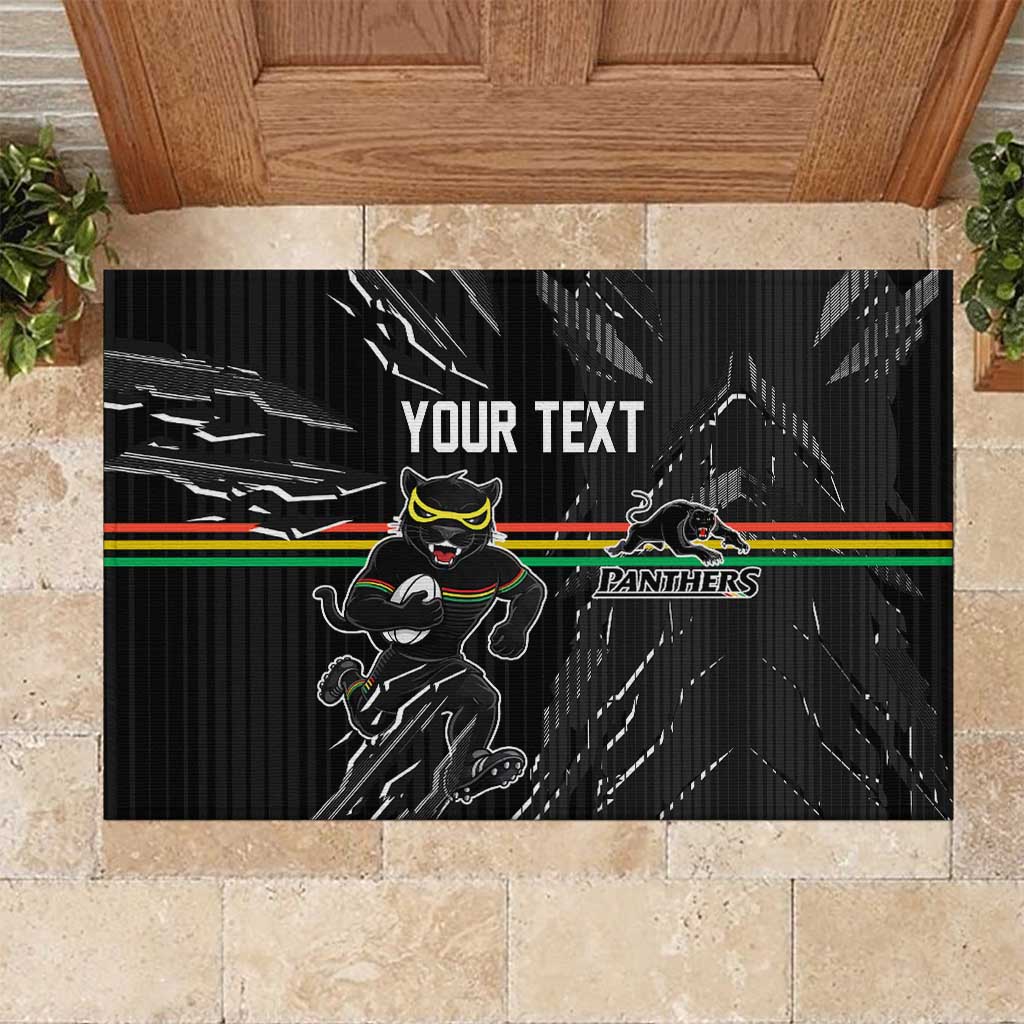 Personalized Penrith Panthers Rubber Doormat Dynamic Lightning Mascot Rugby Australia